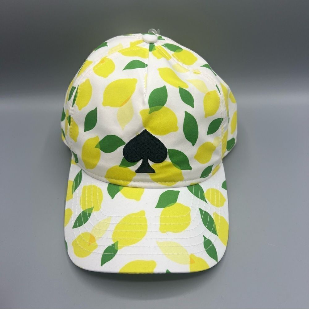 Kate Spade Women’s Lemon Toss Logo Elastic Back Baseball Cap Hat - Picture 3 of 6